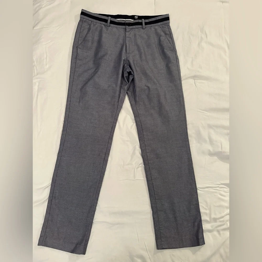 H&M slacks, blue/grey, 34R